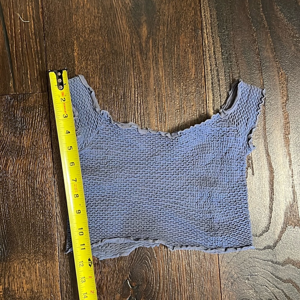Free People Intimately Smocked Crop Top T-Shirt Off The Shoulder - Picture 4 of 7
